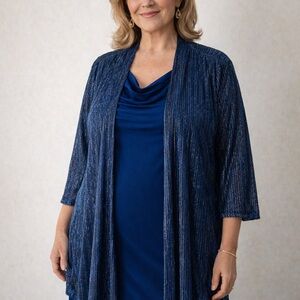 Connected Apparel Blue Long Sleeve Dress